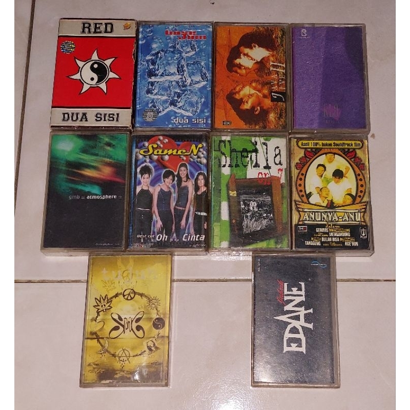 kaset pita RED-Dua Sisi / BASE JAM-Dua Sisi (3) / JAVA JIVE-II / KLA PROJECT-Ungu / GMB-Atmosphere /