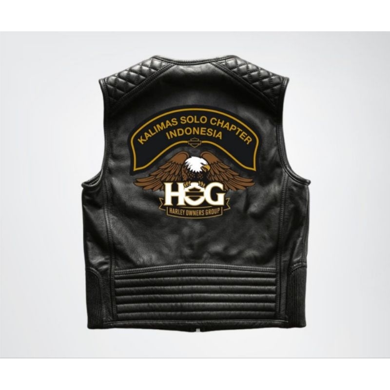 Rompi kulit asli Vest kulit sapi asli Import HARLEY DAVIDSON Pria moge HDCI hog MBI jaket touring ri