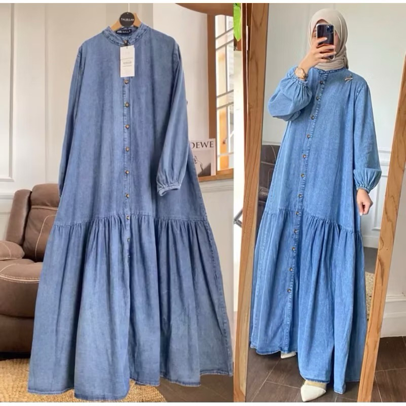 gamis jeans terbaru 2023 // gamis jeans // gamis jeans terbaru 2025 // gamis lebaran 2025 model gami