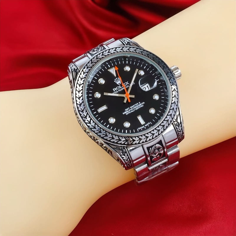 JAM ROLEX 8183C PRIA GMT-MASTER TANGAL AKTIF TALI RANTAI FREE BOX ROLEX