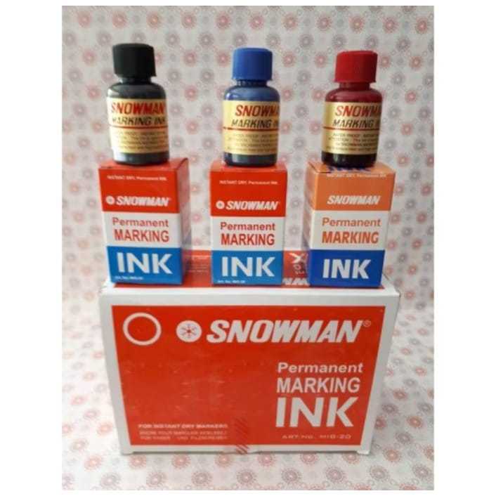 

(1 Pcs) Tinta Spidol Permanent Snowman (Hitam, Biru, Merah)