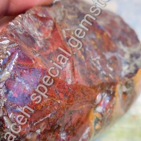 bongkahan batu akik lumut suliki merah super