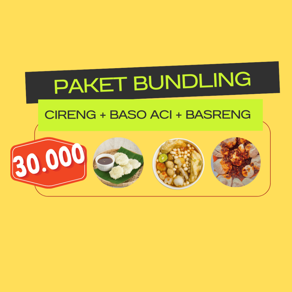 

Bundling Hemat! Cireng Salju + Baso Aci + Basreng Chili Oil