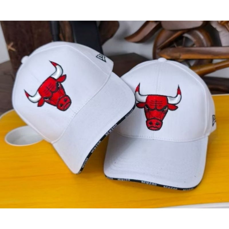 Topi Baseball Logo Banteng Putih Bordir Topi Distro Topi Baseball Pria UWQ