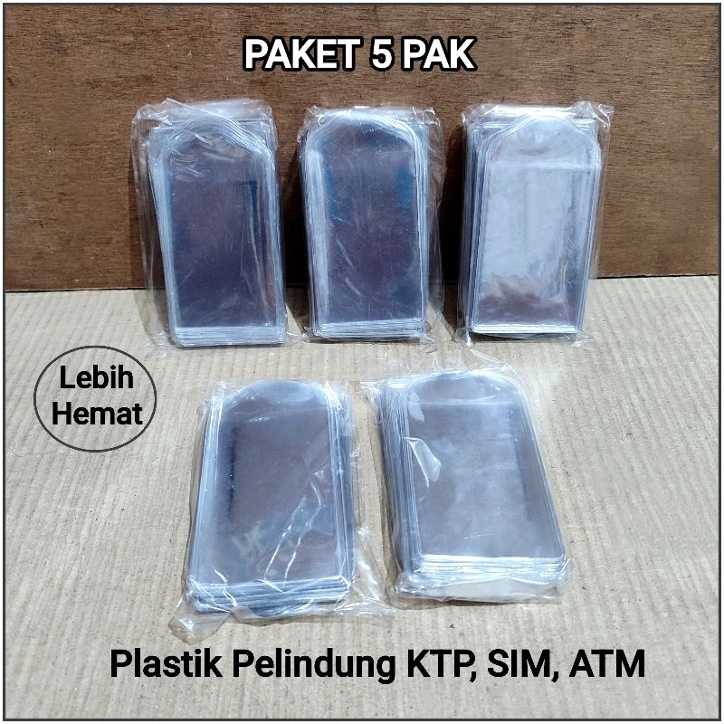 

( PAKET 5 PAK ) Plastik Pelindung KTP, SIM dll