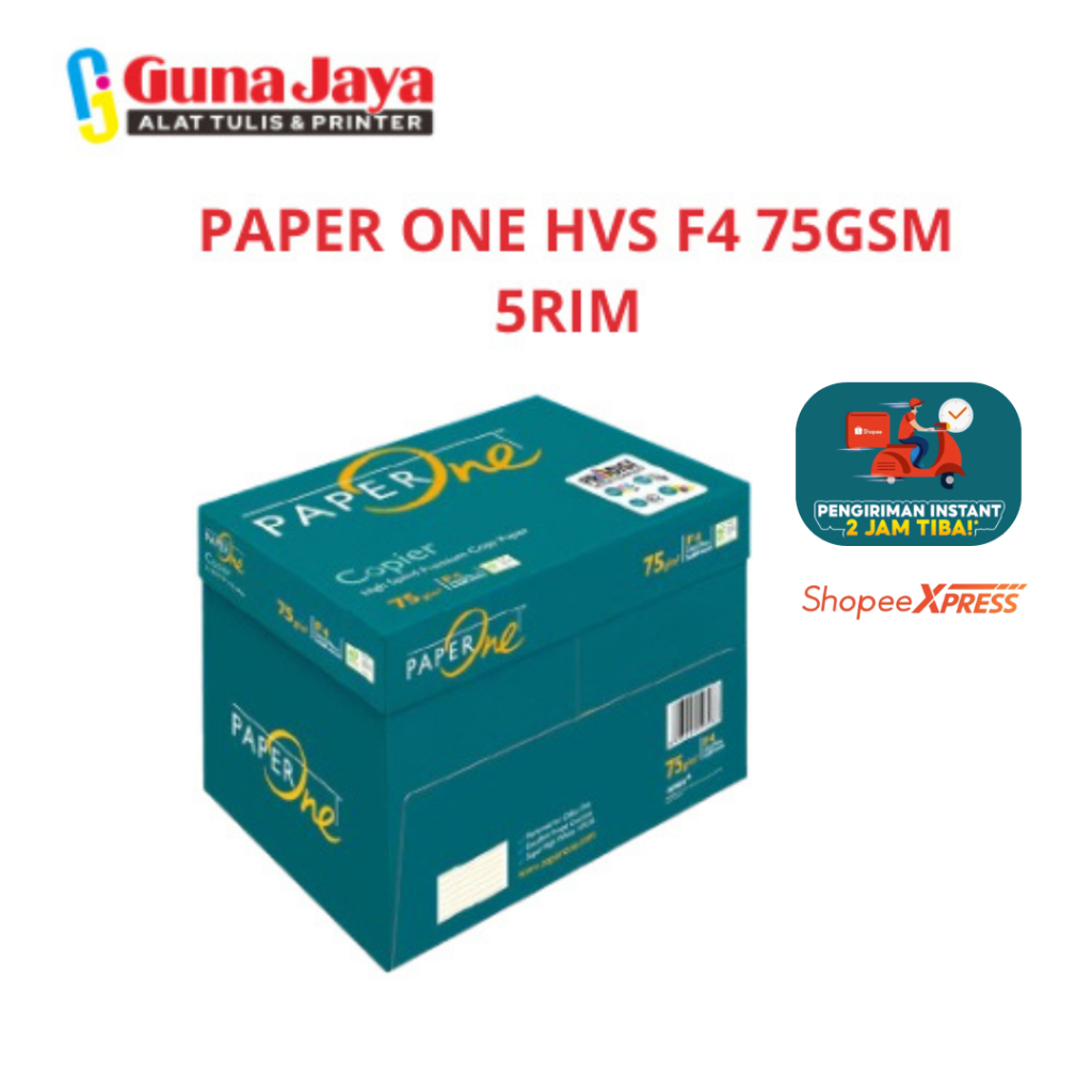 

PAPER ONE HVS F4 75GSM 5RIM / SATU DUS (KHUSUS INSTAN)