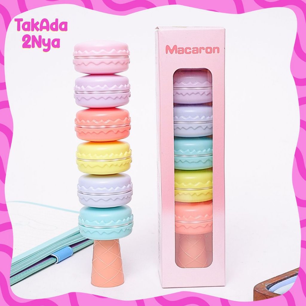 

Highlighter 3D Tumpuk Macaron 1 Set Spidol Pastel Marker Textlighter Textliner Makaron Susun