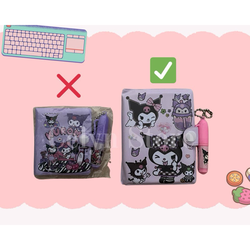 

Kuromi Set Buku Diary / Note Book 2 in 1 / Set Memo Kuromi Lucu Ukuran Sedang