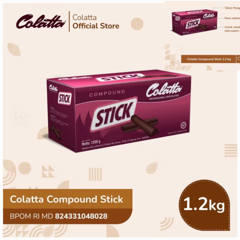 

Colatta Coklat Stick Compound 1,2Kg ( 1 Bok )