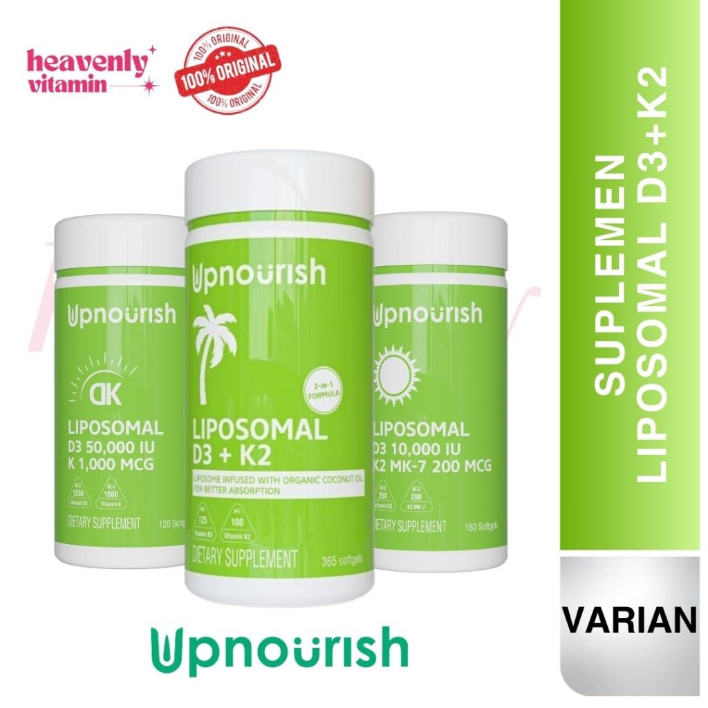 Upnourish Liposomal Vitamin D3 5000 IU + K2 100 mcg Vit D3 K2 - 365 Softgels