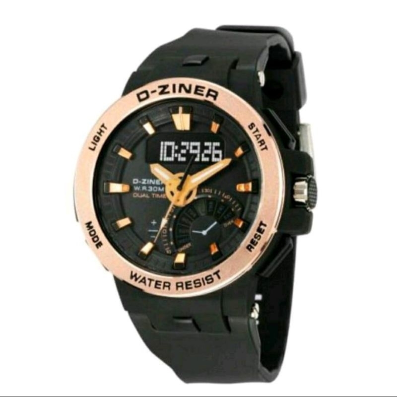 Jam Tangan D-Ziner 8162 Jam Tangan Pria Dual Time Waterproof Free Box
