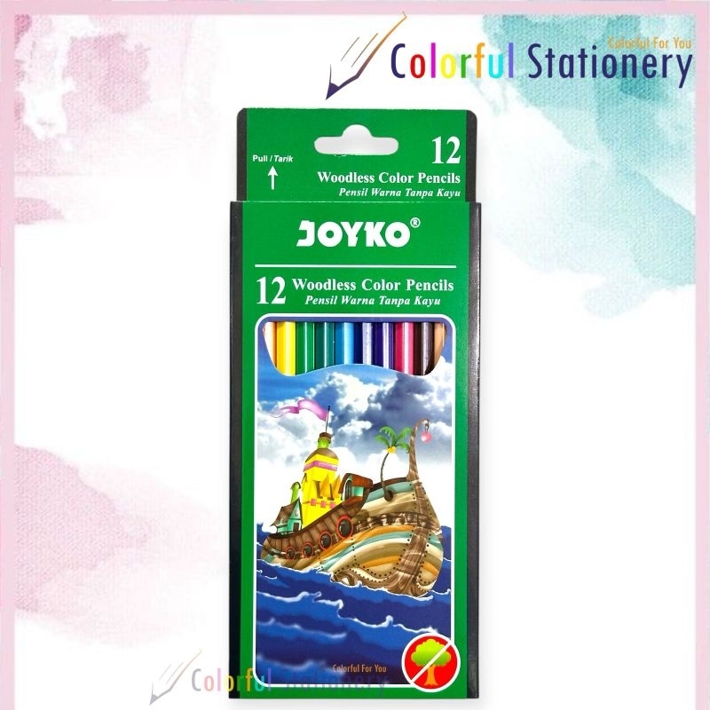 

Pensil Warna Joyko Panjang 12 Warna / Woodless Color Pencil CP 103
