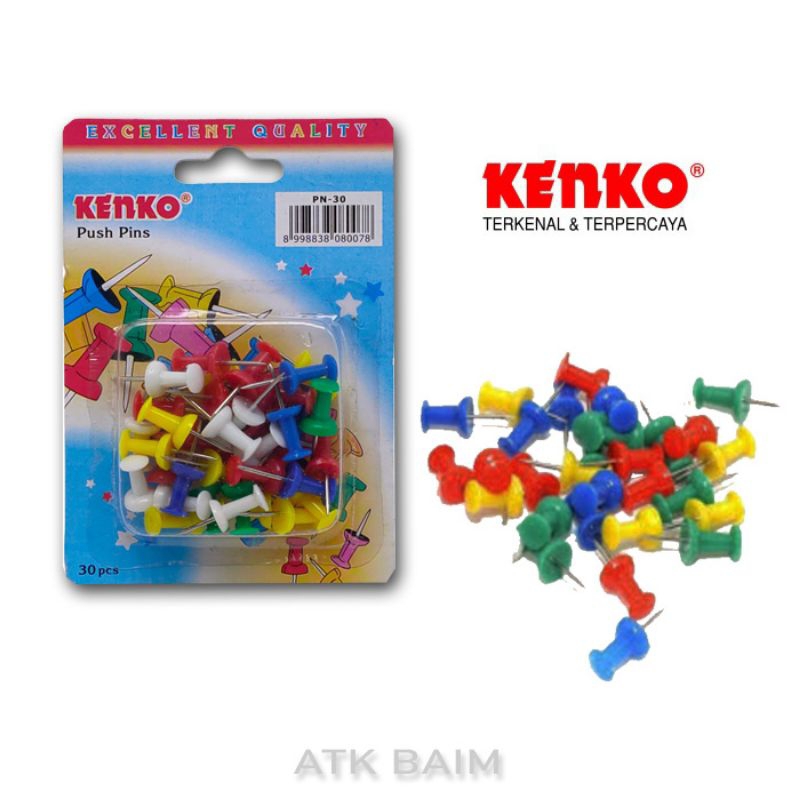 

Push pin kenko PN-30 / paku pin / jarum tekan / paku payung warna warni