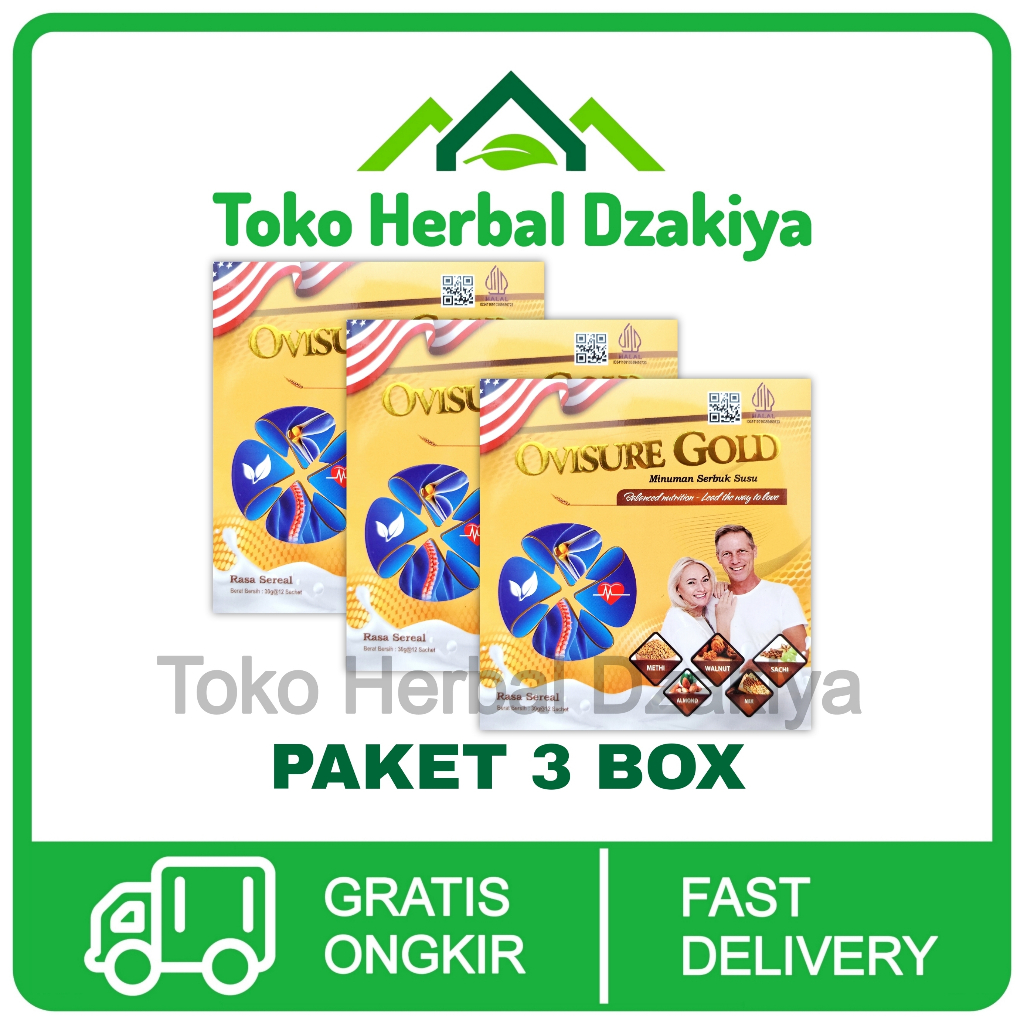 

3 Box Ovisure Gold Original Asli BPOM Susu Untuk Kesehatan Tulang Nyeri Sendi