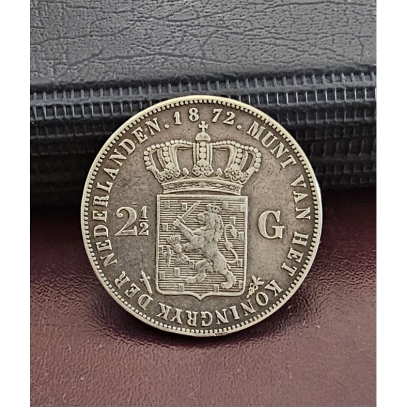 koin kuno 2 1/2 Gulden Willem III 1872