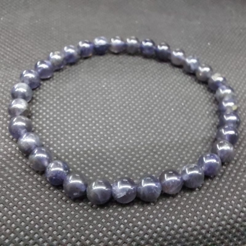 GELANG BATU ALAM NATURAL IOLITE 6MM