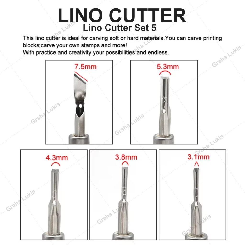 

HJK Lino Cutter Set 5 / Alat Ukir Pahat Set 5