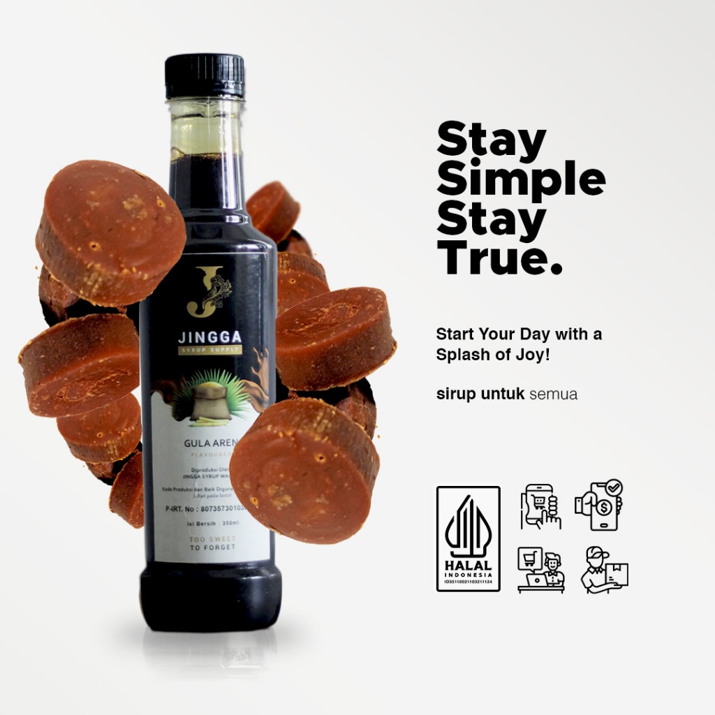 

JINGGA Gula Aren Cair 350 ml - Brown Sugar Cair Untuk Es Kopi Susu Gula Aren