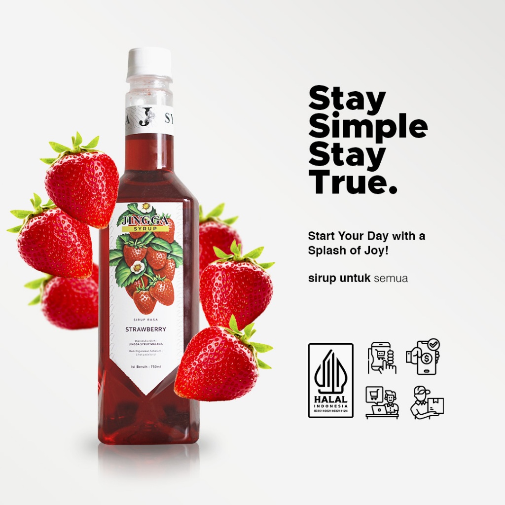 

Jingga Strawberry Syrup 750 ml - Sirup Stroberi Untuk Coffee Mocktail