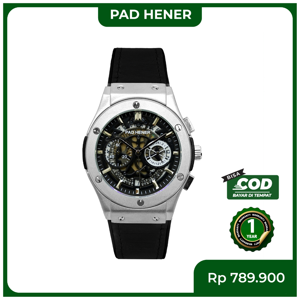 PAD HENER LEXICON Original Jam Tangan Heksagonal Pria Keren COD Suede Free Box Garansi
