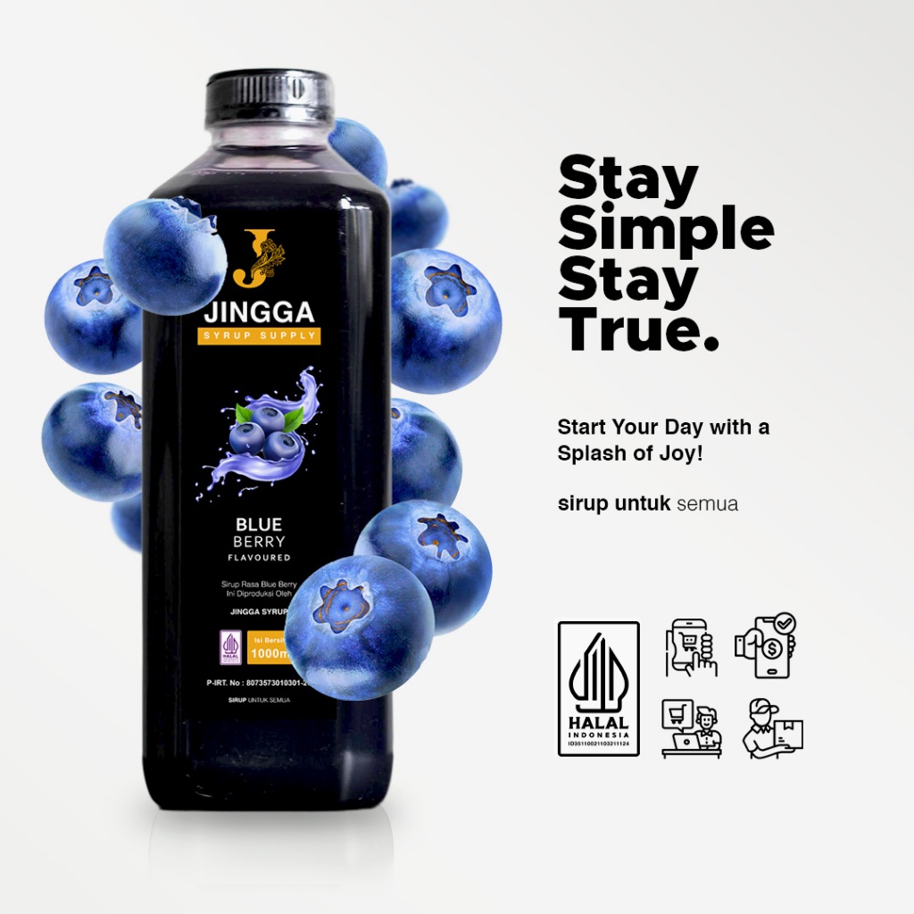 

JINGGA Blueberry Syrup 1000 ml - Sirup Blueberry Untuk Coffee Mocktail Cocktail