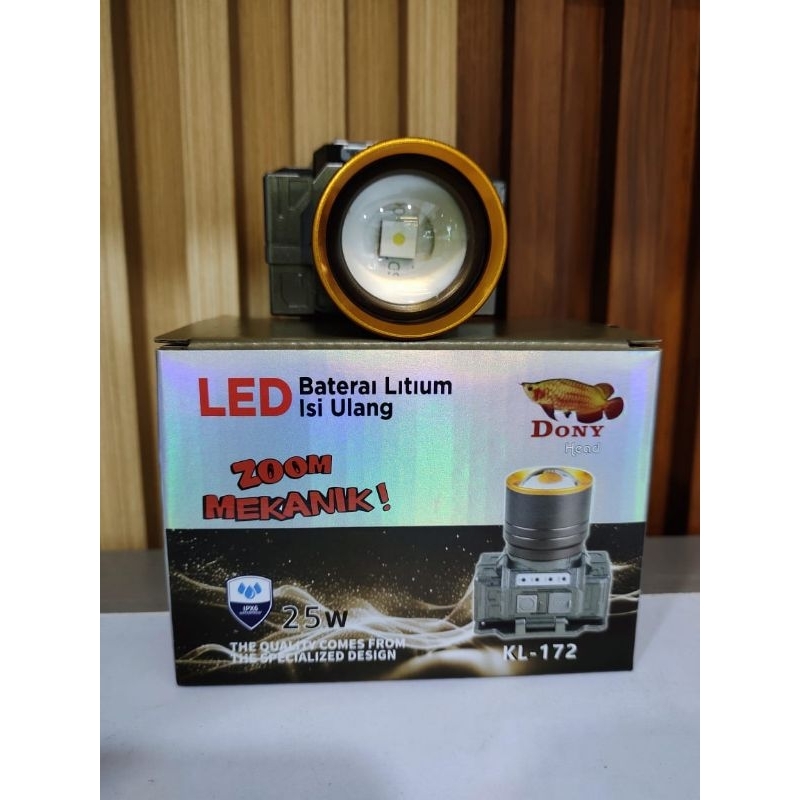 Senter Kepala LED DONY 25 WATT  KL-172 ZOOM MEKANIK