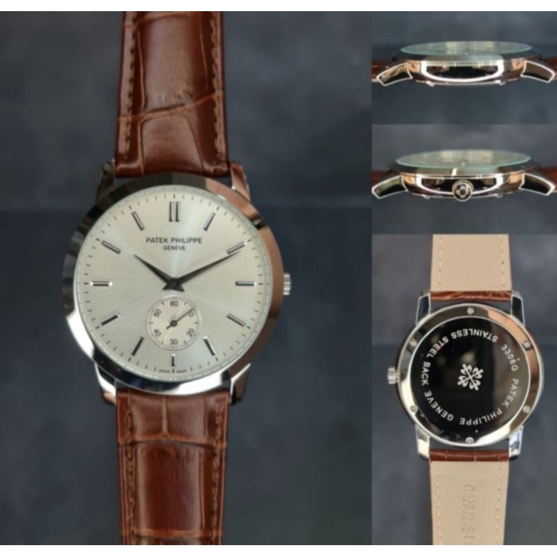JAM TANGAN PRIA PP-3306G TIPIS ELEGAN BATRE TALI KULIT