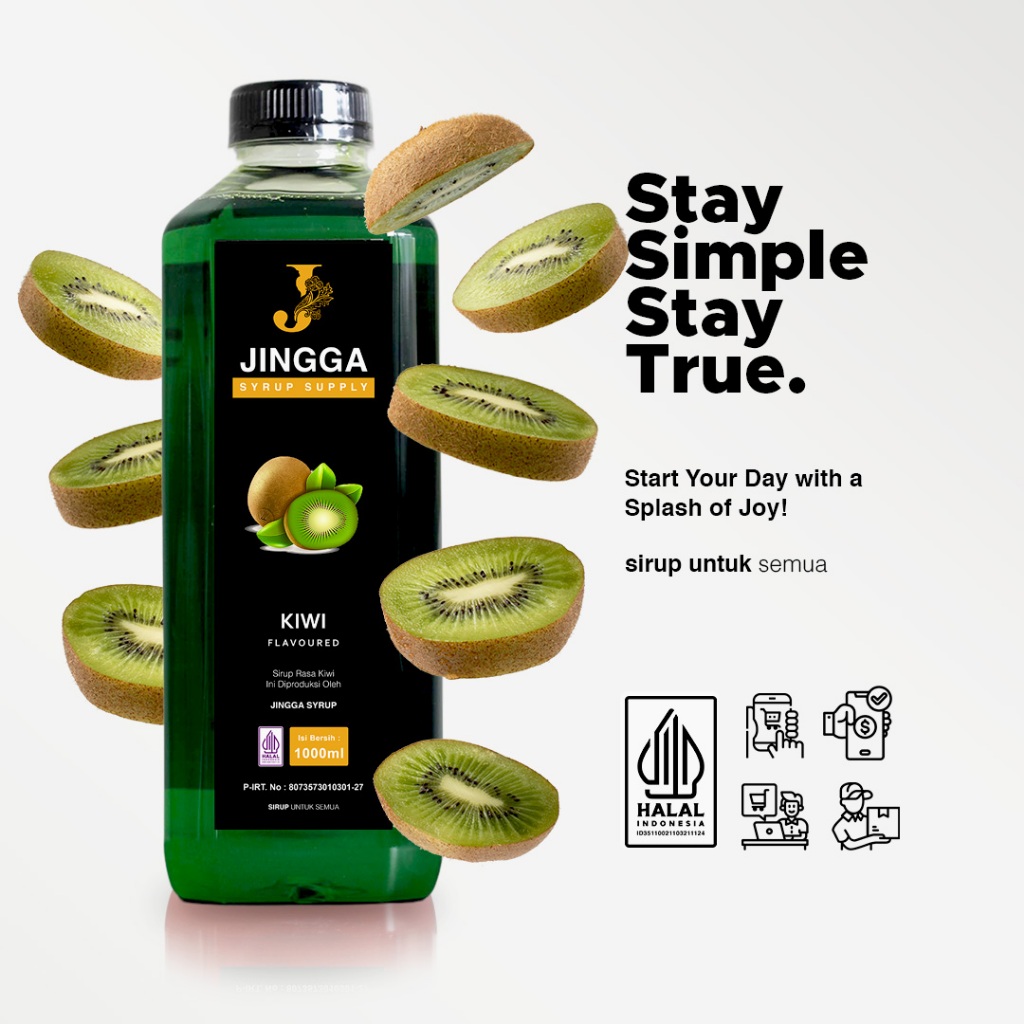 

JINGGA Kiwi Syrup 1000 ml - Sirup Kiwi Untuk Mocktail Cocktail