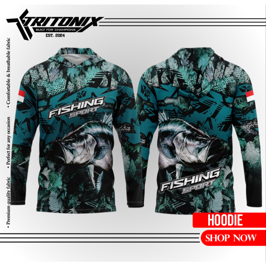 TRITONIX Jersey memancing jersey mancing kaos mancing baju mancing lengan panjang baju pancing jerse