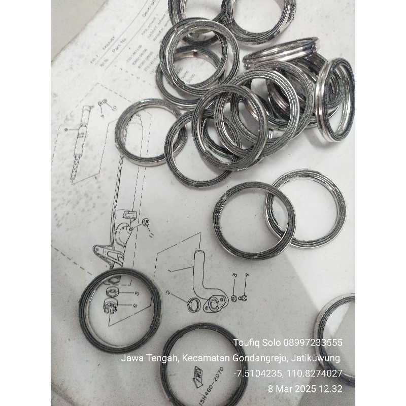 Gasket asbes atas Knalpot Yamaha v75 v80 superdeluxe Robot excellent