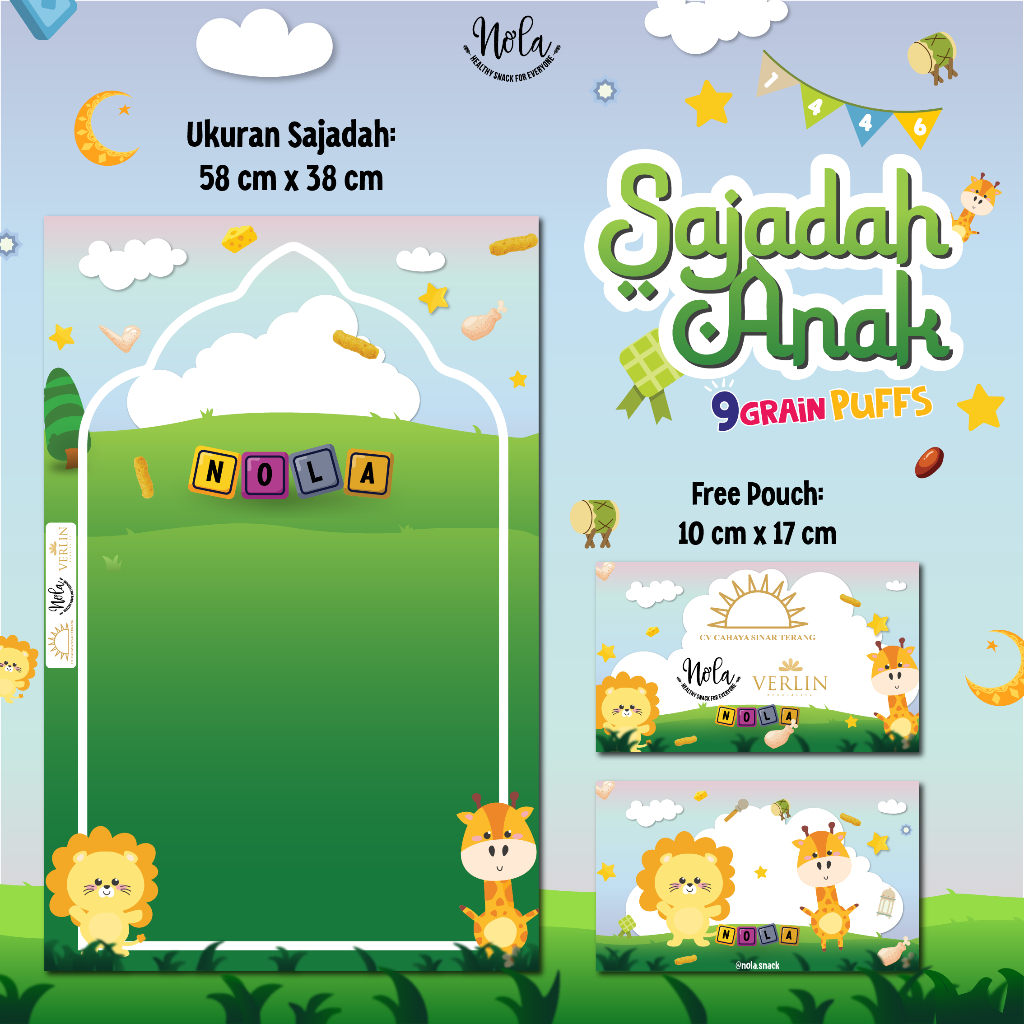 Sajadah Travel Anak Verlinola / Sajadah Souvenir / Sajadah Printing / Sajadah Nama / SEJADAH TRAVEL 