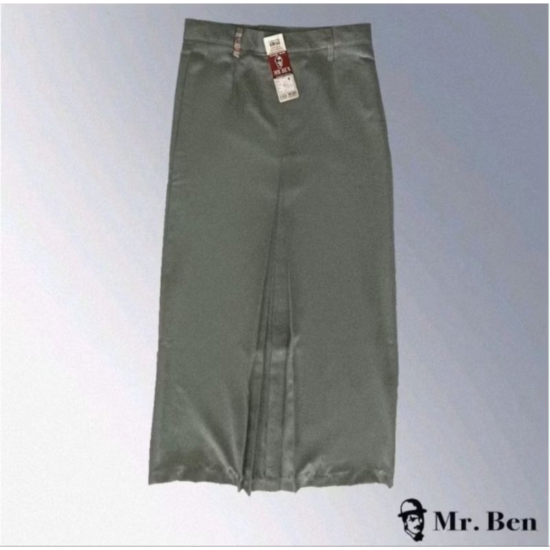 seragam sekolah rok SMA abu rokok tretex panjang span Mr.Ben