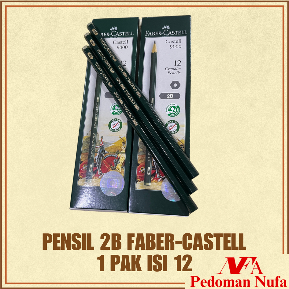 

[NUFA] Faber-Castell Pensil Tulis Ujian - 2B Castell 9000 set 12