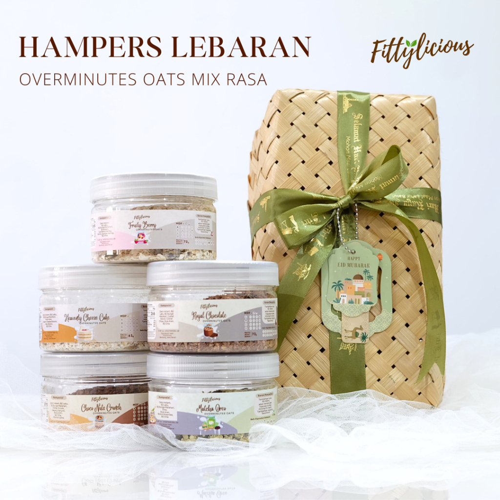 

Fittylicious Hampers Lebaran 5 Jar Overminutes Oats / Hampers / Gift / Overnight Oats