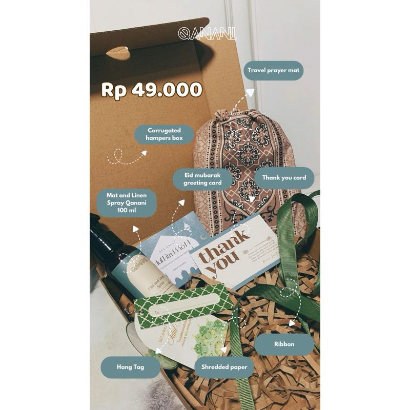 HAMPERS IDUL FITRI/HAMPERS LINEN SPRAY/KADO/LINEN SPRAY/SAJADAH TRAVEL/parcel idul fitri