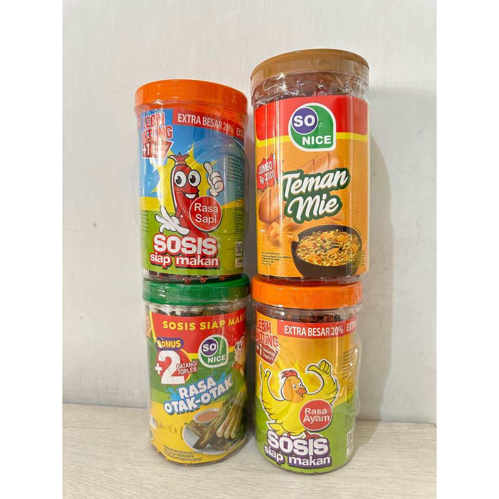 

( Toples ) Sosis SO NICE Toples Sosis Siap Makan isi 24+1pcs | So Nice Sosis Jumbo Teman Mie Original isi 17pcs