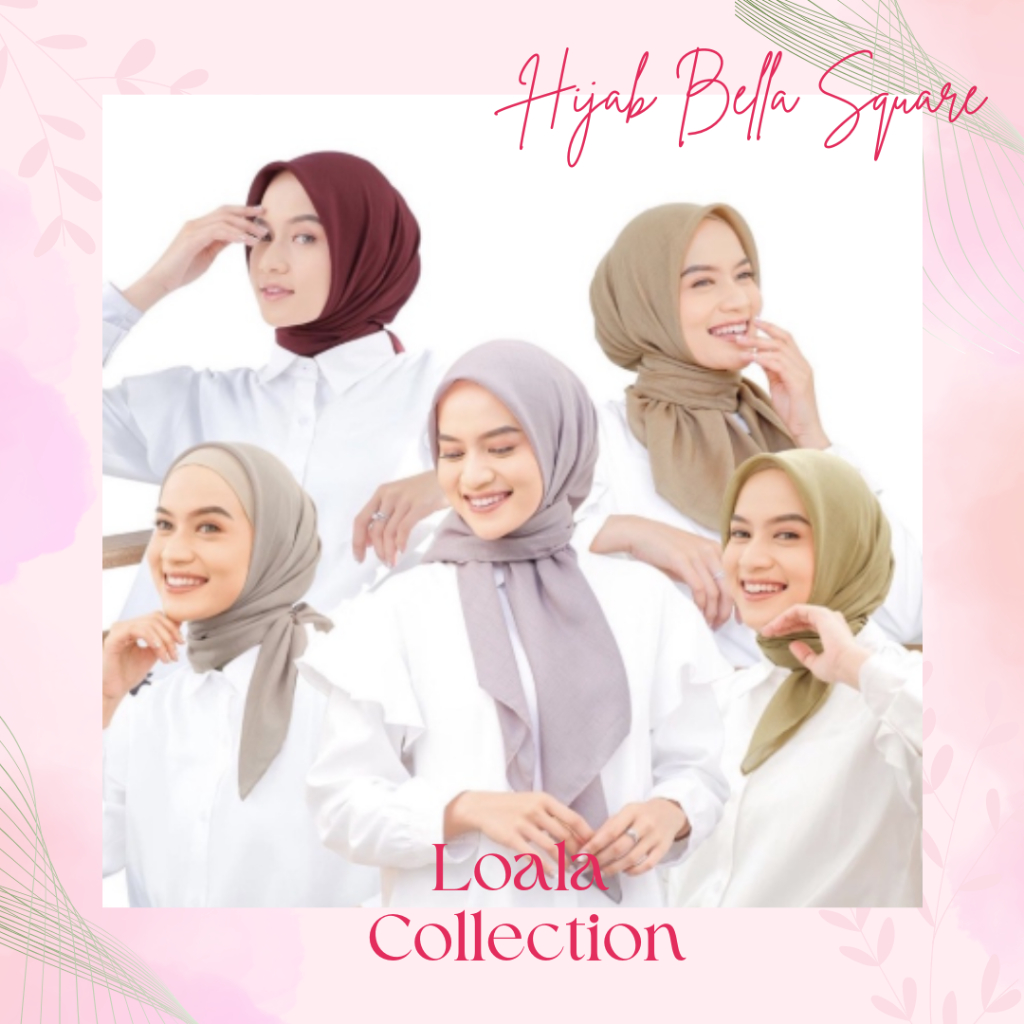 Hijab Bella Squre Segiempat Warna Pastel Bahan Lembut