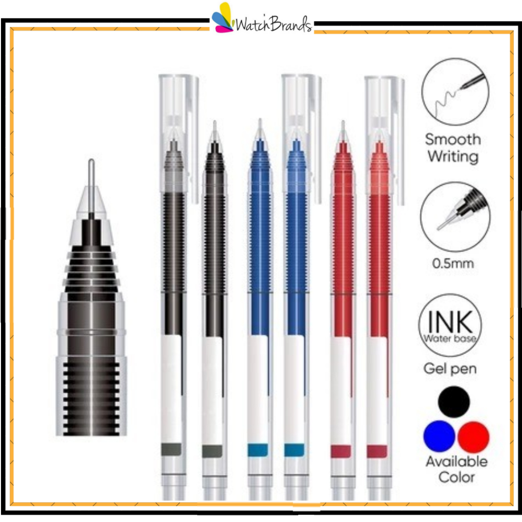 

WBS Roller Pen Gel 0.5mm Penca Cair Cepat Kering Biru Hitam Merah SS292