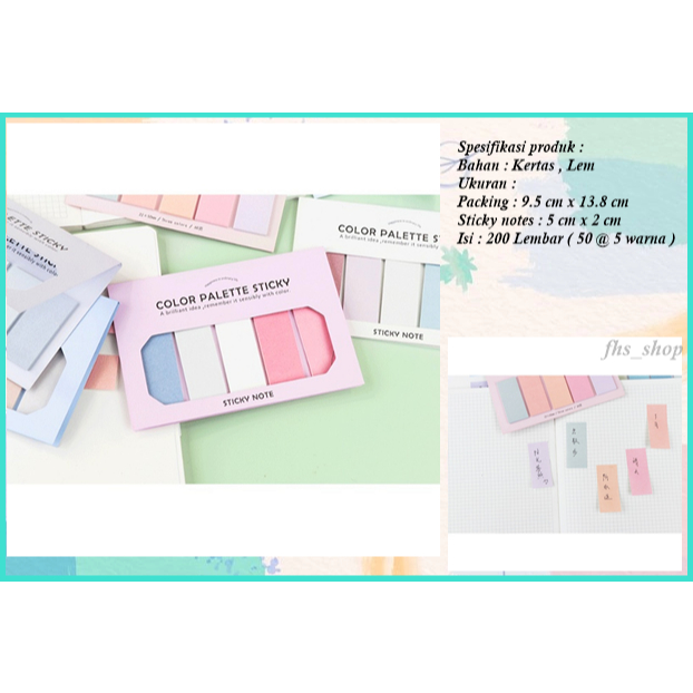 200 Lembar Sticky Notes Pastel Set Sticky Notes Aesthetic Sticky Notes Lucu Color Pallete Sticky