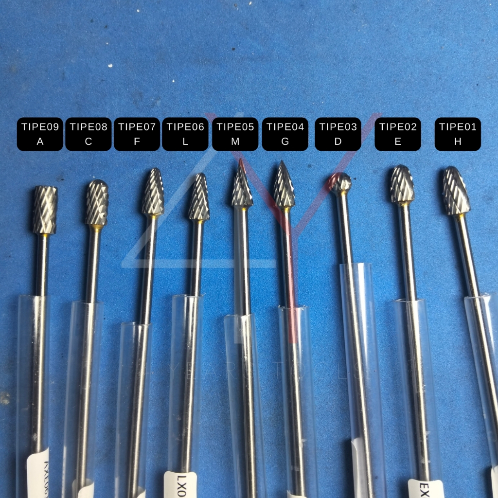 Tuner Panjang Tunner Mata Gerinda mata bor Tuner porting 6MM Gagang 3mm | borcun | rotary | Mata bor