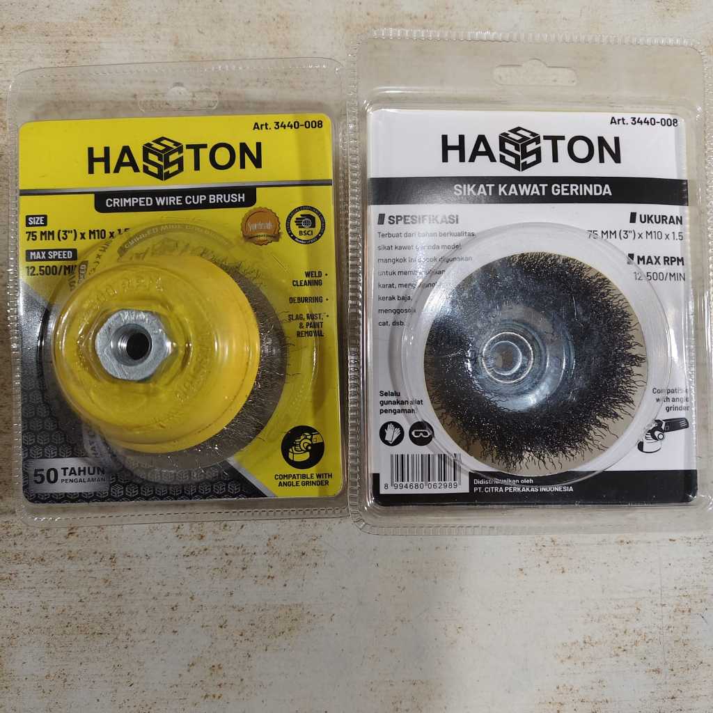 SIKAT KAWAT MANGKOK | SINGKAT KAWAT GERINDA | CRIMPED WIRED CUP BRUSH HASTON 3 INCH