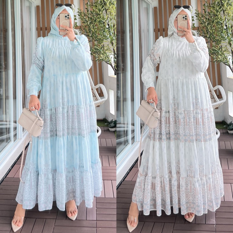 SET HIJAB JUMBO FCERUTY DRESS