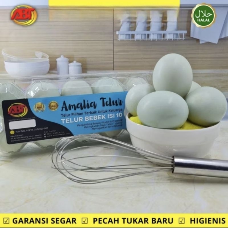 

telur bebek mentah isi 10 butir kemasan mika