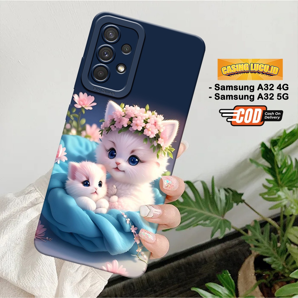 Case Samsung A32 4G / A32 5G - Fashion Case Kucing - Casing Hp Samsung A32 4G / A32 5G - Softcase Hp