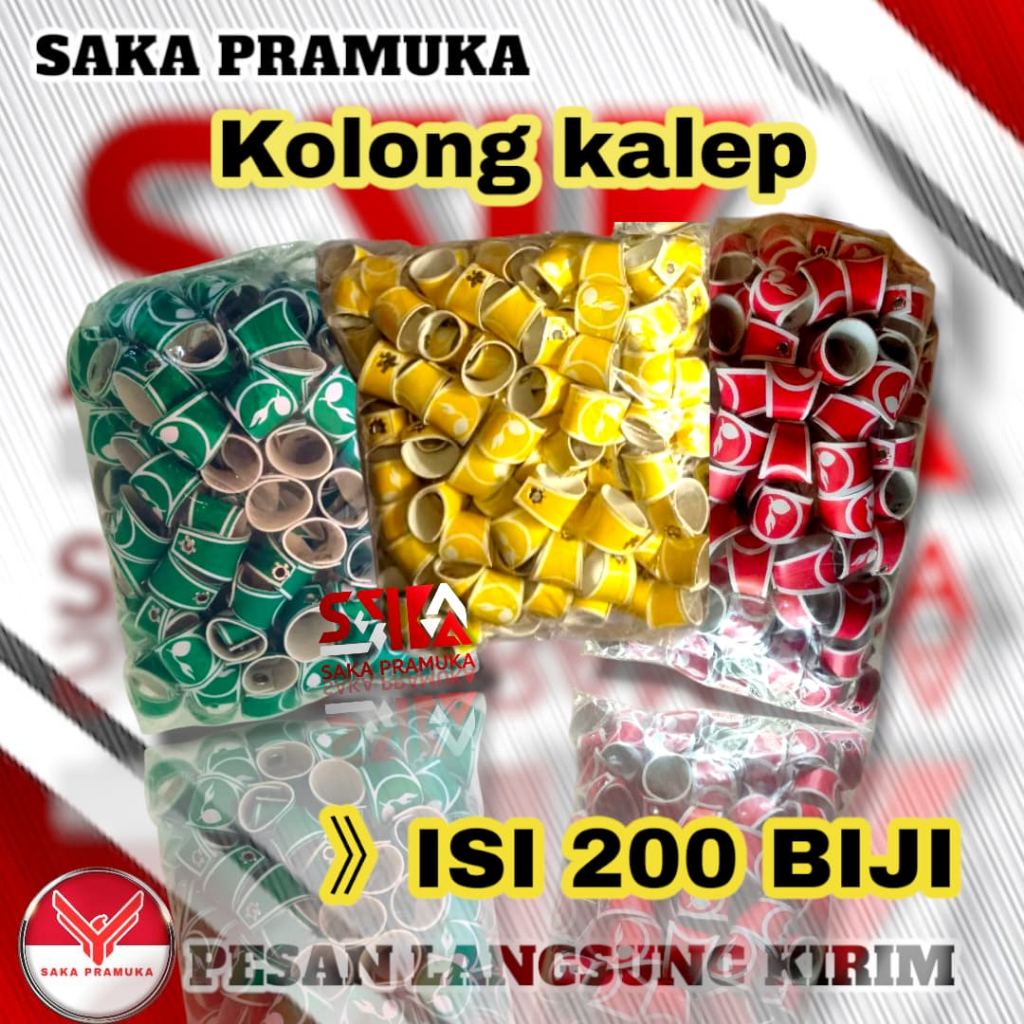 

[ isi 200 biji ] Ring kolong kacu pramuka hijau merah kuning bahan kalep