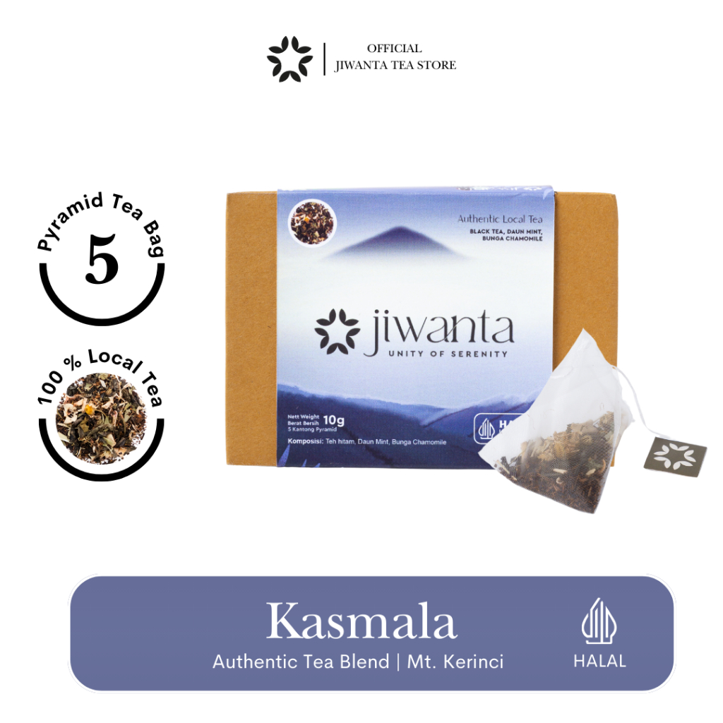 

Jiwanta Kasmala - Teh Artisan Premium | Gunung Kerinci | Chamomile & Mint | Booster Relaksasi & Fokus Seharian | Halal
