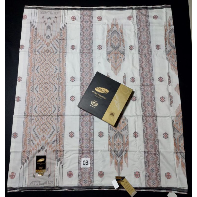 Sarung atlas super premium 980 gold hitam/putih suprem