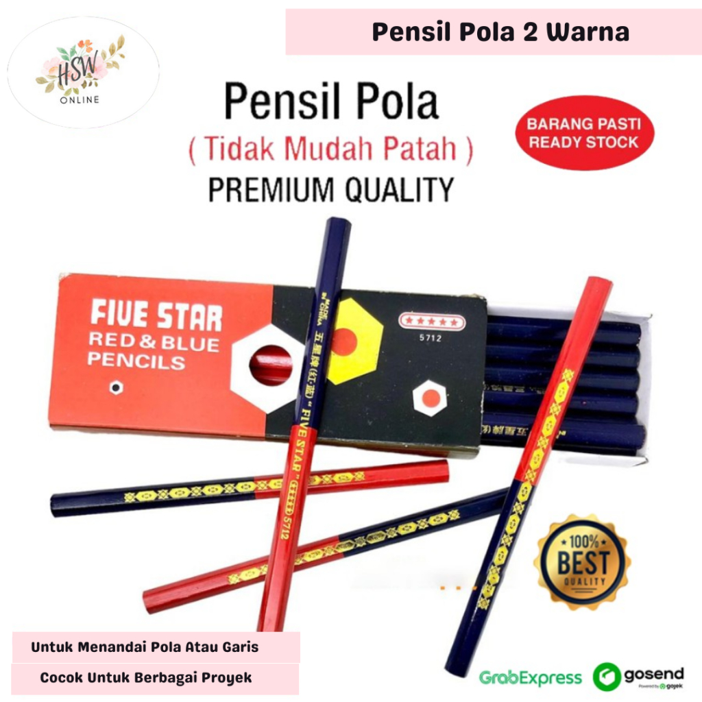

Pensil Pola Merah Biru Besar dan Kecil Pensil Penanda Membuat Desain Gambar Tanda Kain Perlengkapan Menjahit jahit Lainnya