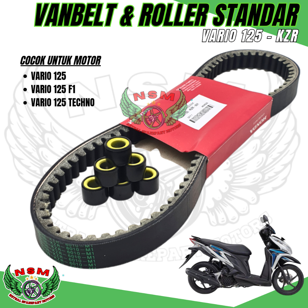 VANBELT SET VARIO 125 / VARIO 125 F1 / VARIO 125 TECHNO / PAKET VANBELT + ROLLER SET 6 PCS VARIO 125