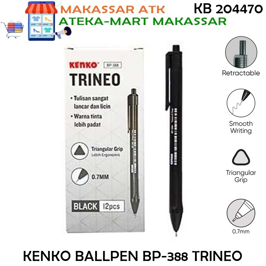 

[BOX/12PCS] KENKO BALLPEN BP-388 TRINEO